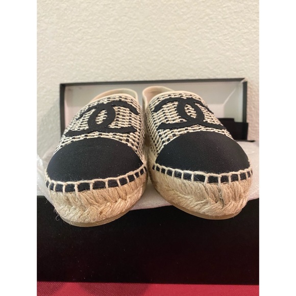 chanel espadrilles mesh and grosgrain